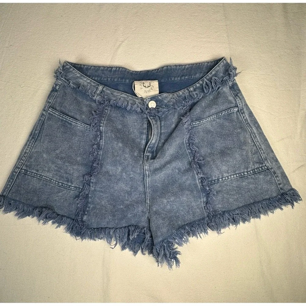 Fantastic Fawn High Rise Fringe Cut Off Booty Shorts Cowgirl Boho Western Sz L - Picture 1 of 9